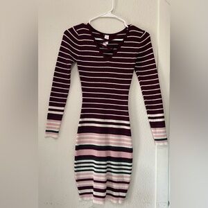 No Boundaries Burgundy and White Knit Top